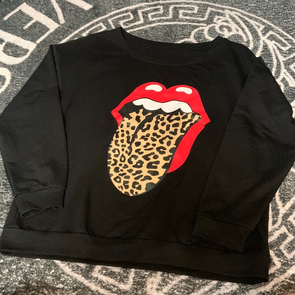 The Rolling Stones cheetah tongue sweater